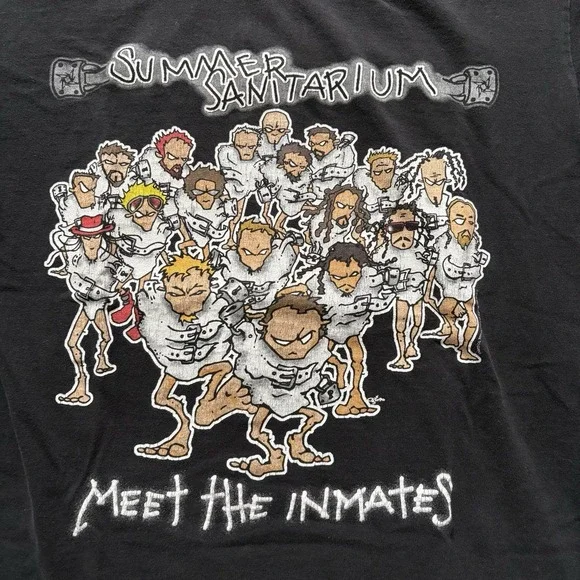 Vintage Metallica Summer Sanitarium 2000 Tour Shirt L Korn System of a Down Y2K - Picture 2 of 8